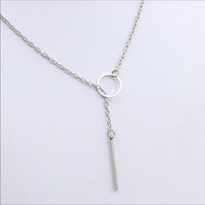 Circle & Bar Simple Necklace Silver